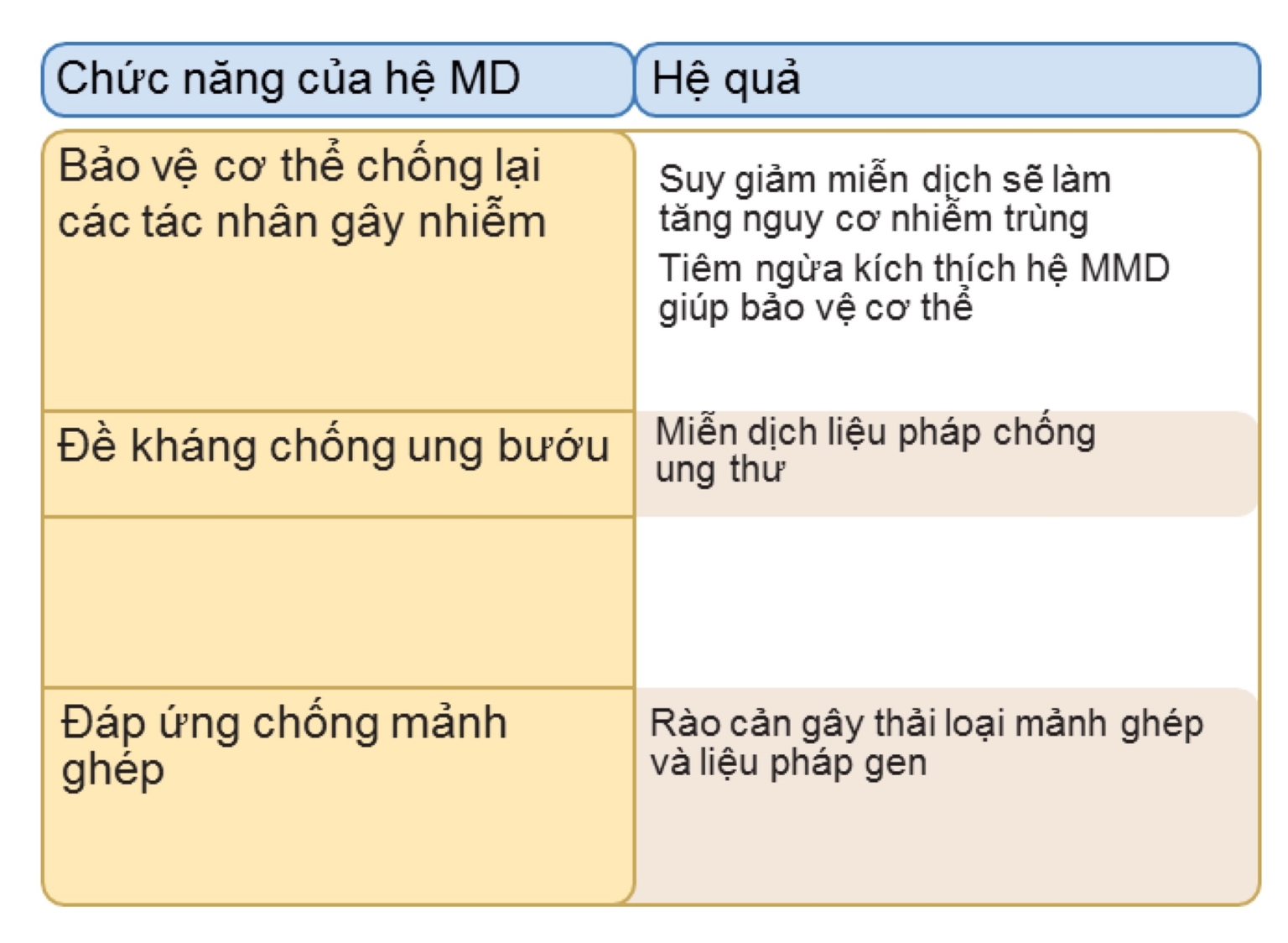 Chức năng của hệ MD